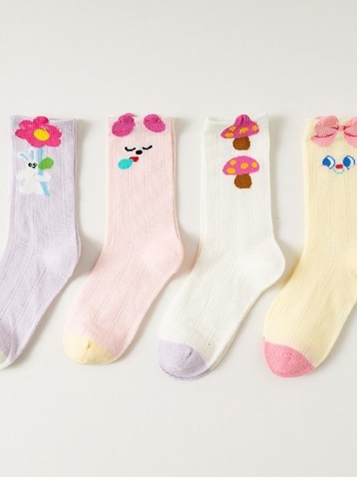Flower Ribbon Socks Set