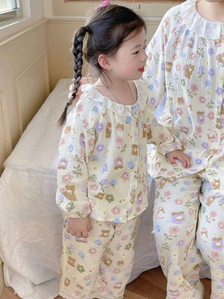 Flower Pajamas With Mom