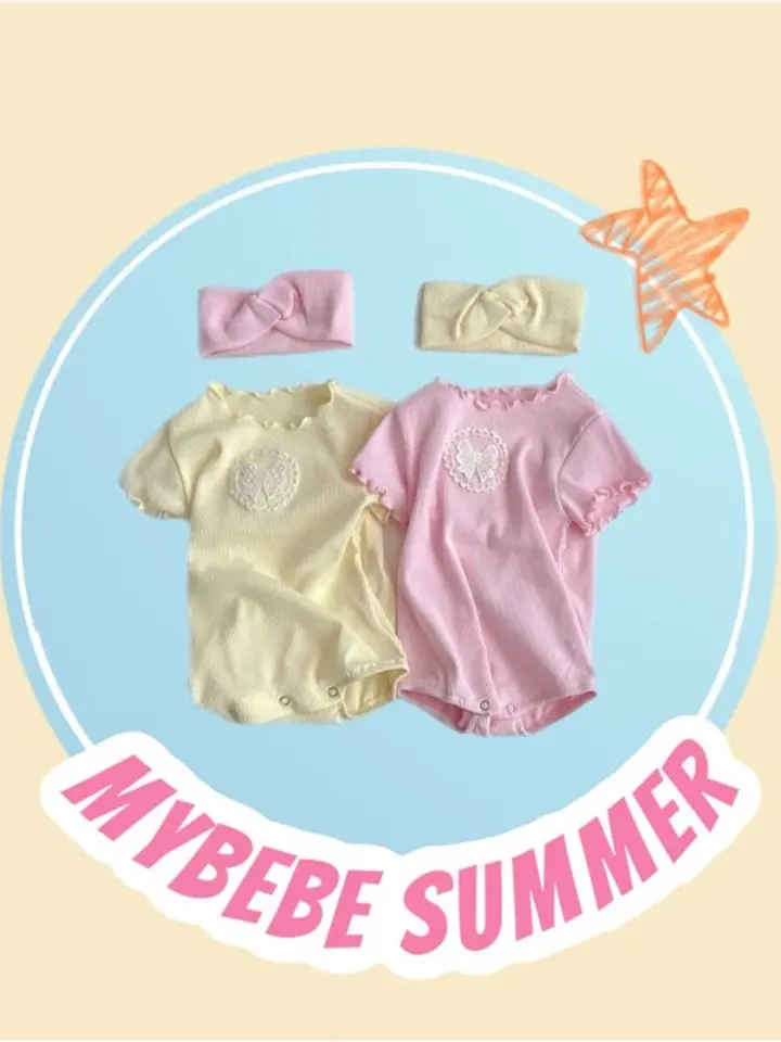 Lace Rib Body Suit With Hair Band