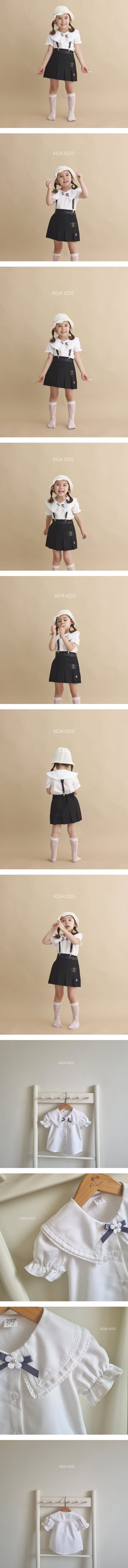Aida - Korean Children Fashion - #Kfashion4kids - Big Collar Short Sleeve Blouse - 2