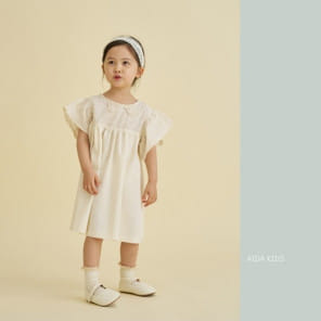 Aida - Korean Children Fashion - #Kfashion4kids - Mini Embroidery Collar One-Piece