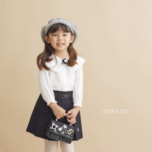 Aida - Korean Children Fashion - #kidsshorts - Big Collar Long Sleeve Blouse