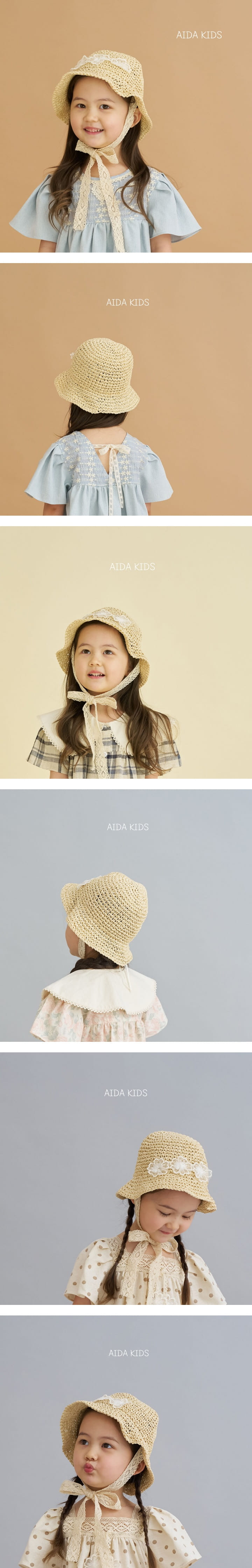 Aida - Korean Children Fashion - #kidsstore - Embroidery Flower Benny Hat - 2