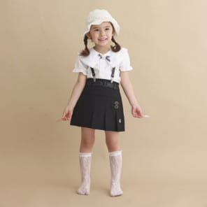 Aida - Korean Children Fashion - #kidzfashiontrend - Big Collar Short Sleeve Blouse