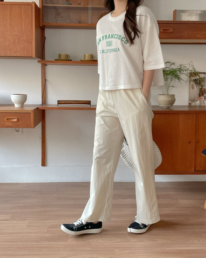 Another Plan - Korean Women Fashion - #restrostyle - Sanfran Crop Tee  - 3
