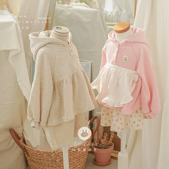 Arim Closet - Korean Children Fashion - #childofig - Cute Tulip C Frill Hood Sweatshirt 