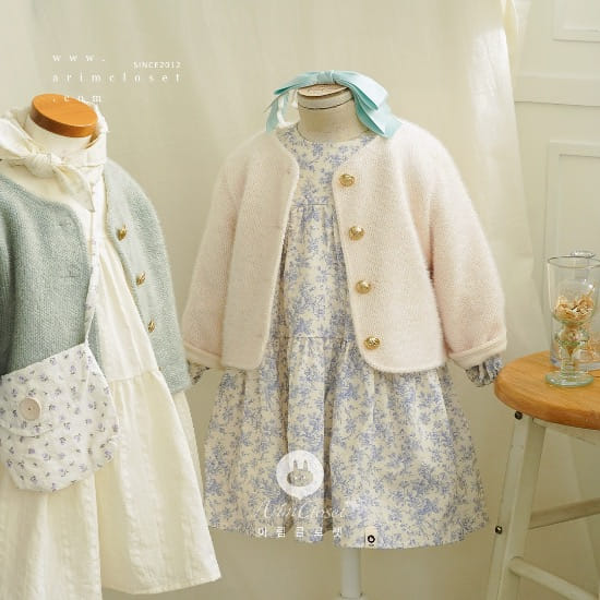 Arim Closet - Korean Children Fashion - #magicofchildhood - Lovely Blue Flower Cancan C Baby One-Piece