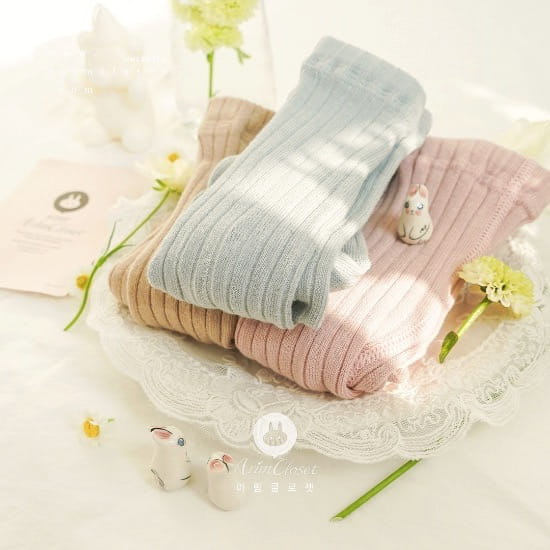 Arim Closet - Korean Children Fashion - #minifashionista - 3color Daily Soft Rib Baby Tights