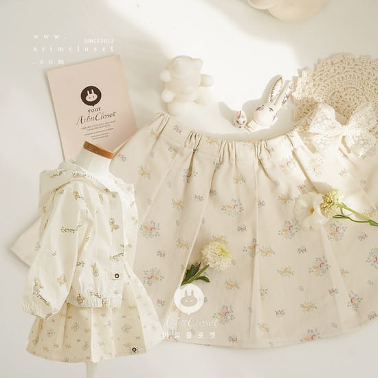 Arim Closet - Korean Children Fashion - #toddlerclothing - Flower Denim Baby C Skirt