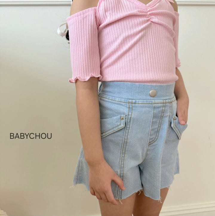 Babychou - Korean Children Fashion - #Kfashion4kids - Cell Short Dniem Pants - 10