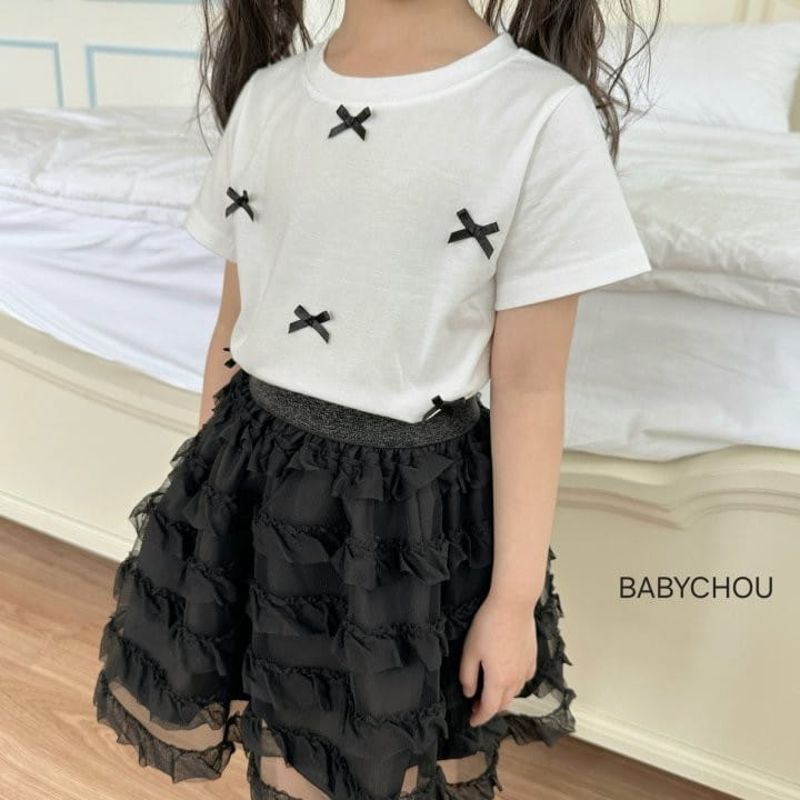 Babychou - Korean Children Fashion - #childofig - Shu Ribbon Tee - 6