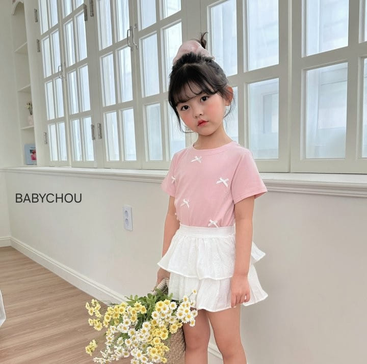 Babychou - Korean Children Fashion - #childrensboutique - Shu Ribbon Tee - 7