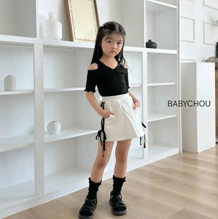 Babychou - Korean Children Fashion - #childofig - Two Line Ribbon Skirt - 4