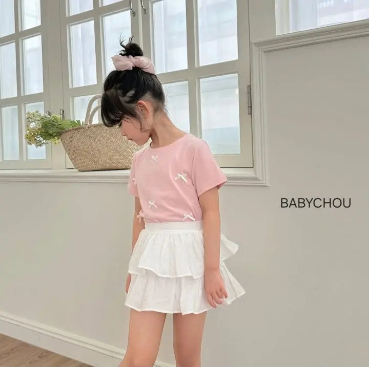 Babychou - Korean Children Fashion - #designkidswear - Shu Ribbon Tee - 8