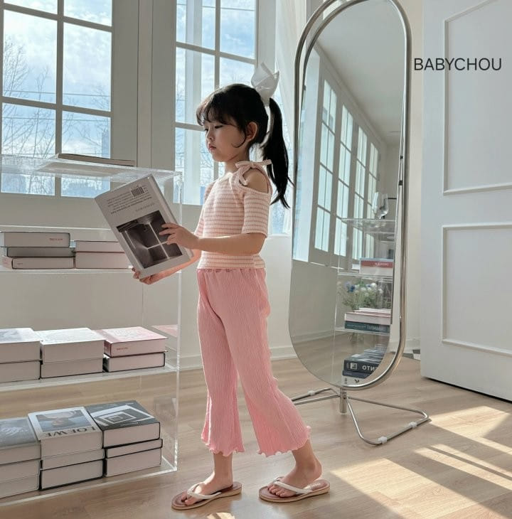 Babychou - Korean Children Fashion - #discoveringself - Hool Ribbon Tee - 4
