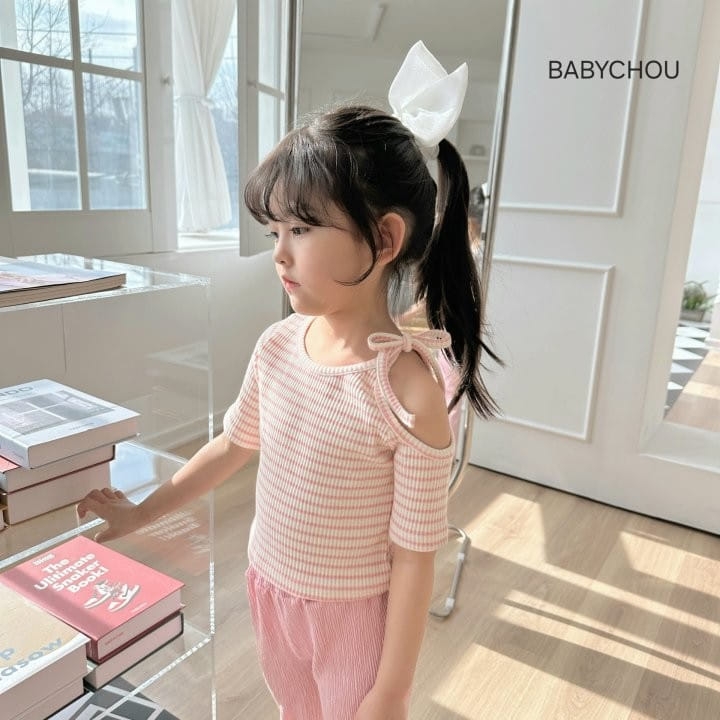 Babychou - Korean Children Fashion - #kidzfashiontrend - Hool Ribbon Tee - 7