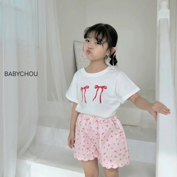 Babychou - Korean Children Fashion - #kidsstore - Twin Ribbon Tee - 4