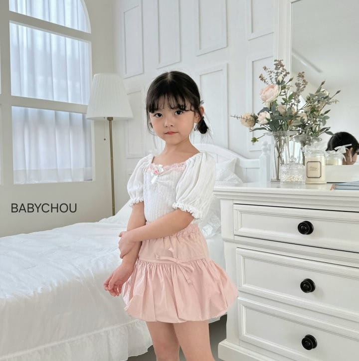 Babychou - Korean Children Fashion - #littlefashionista - Alie  Puff Tee - 8