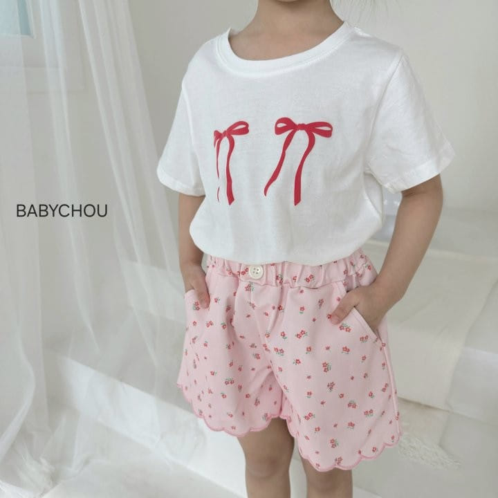 Babychou - Korean Children Fashion - #littlefashionista - Twin Ribbon Tee - 6