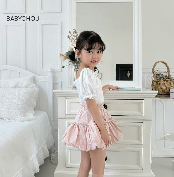 Babychou - Korean Children Fashion - #magicofchildhood - Alie  Puff Tee - 9