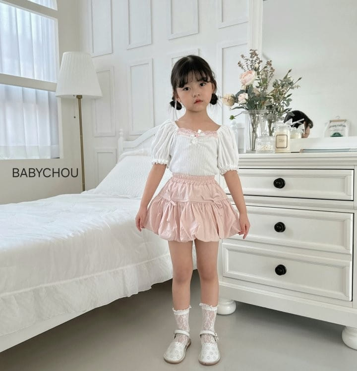 Babychou - Korean Children Fashion - #minifashionista - Alie  Puff Tee - 10