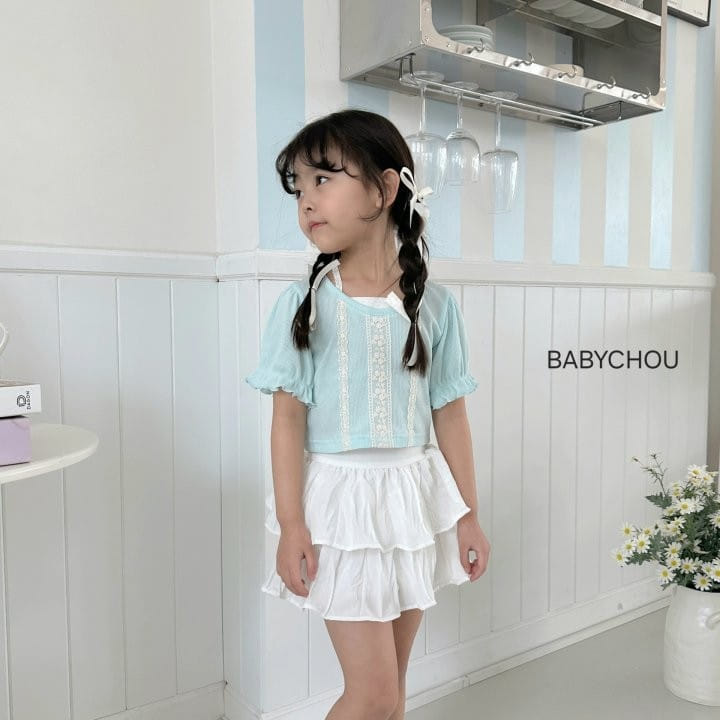 Babychou - Korean Children Fashion - #prettylittlegirls - V Lace Tee - 6