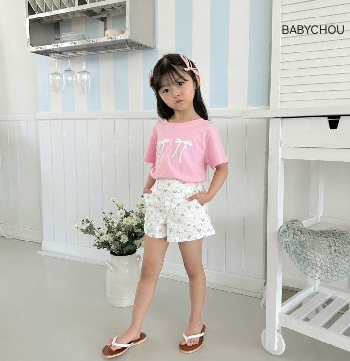 Babychou - Korean Children Fashion - #prettylittlegirls - Twin Ribbon Tee - 9