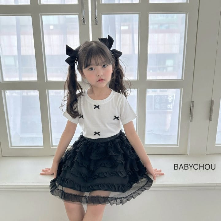 Babychou - Korean Children Fashion - #stylishchildhood - Shu Ribbon Tee - 5