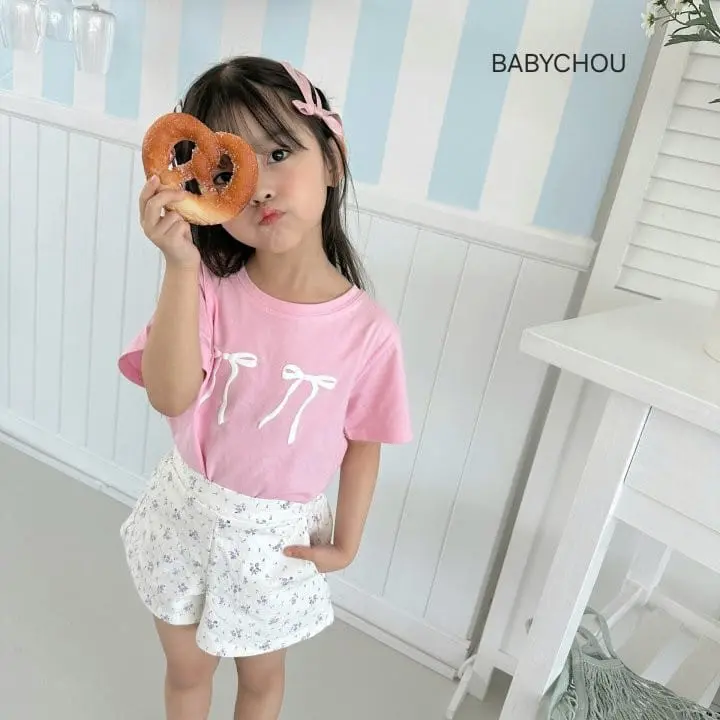 Babychou - Korean Children Fashion - #toddlerclothing - Twin Ribbon Tee - 11