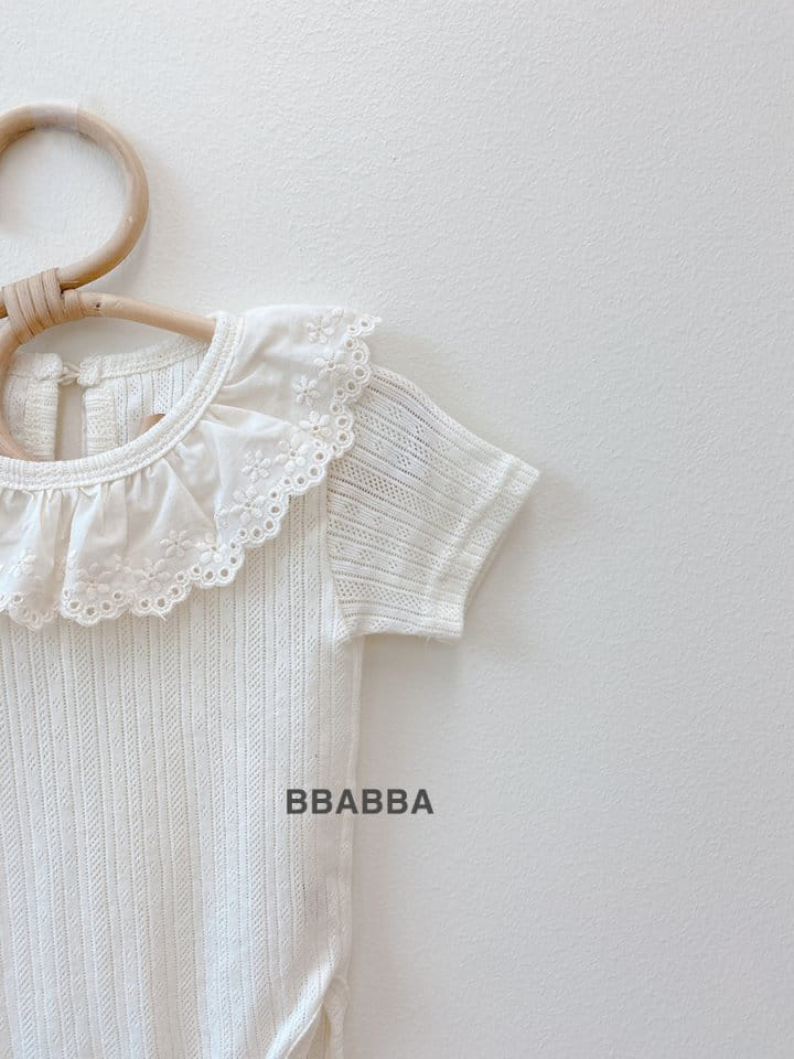 Bbabba - Korean Baby Fashion - #babyboutiqueclothing - Frill Eyelet Body Suit - 3