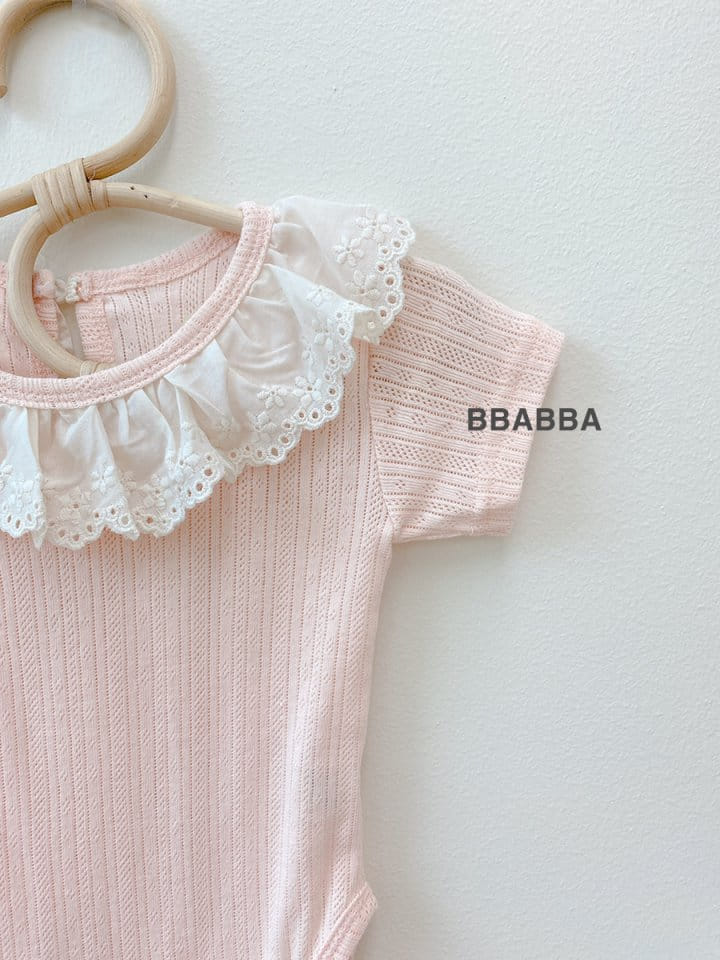 Bbabba - Korean Baby Fashion - #babyboutiqueclothing - Frill Eyelet Body Suit - 4