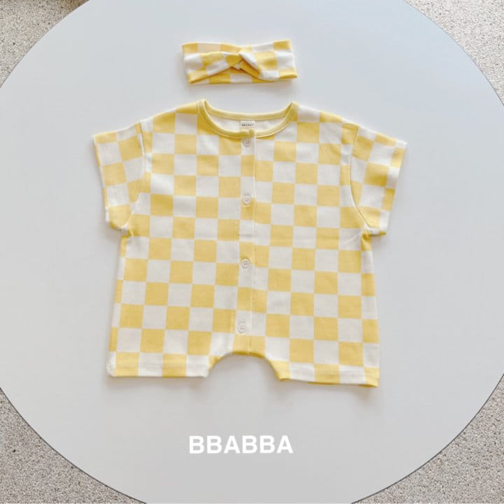 Bbabba - Korean Baby Fashion - #babyfashion - Chess Long Body Suit Hair Band Set - 9