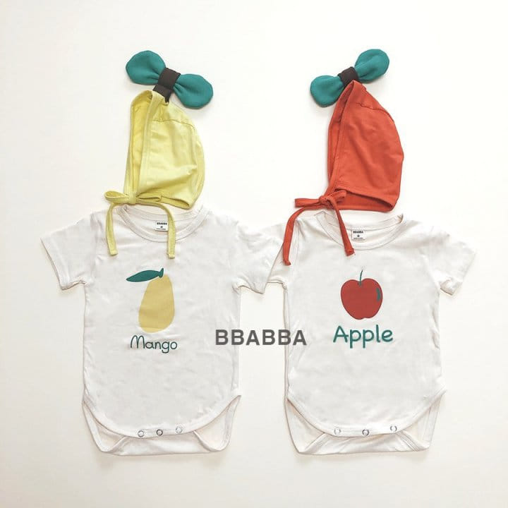 Bbabba - Korean Baby Fashion - #babyfever - Mini Mango Body Suit Bonnet Set - 8