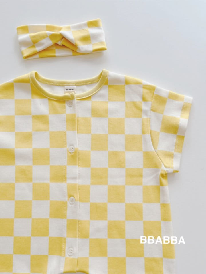 Bbabba - Korean Baby Fashion - #babygirlfashion - Chess Long Body Suit Hair Band Set - 11