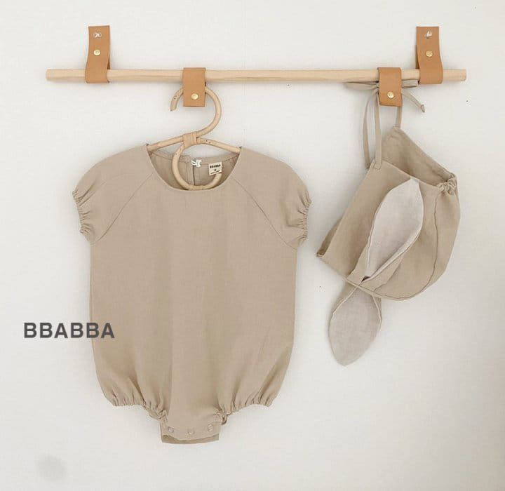 Bbabba - Korean Baby Fashion - #babywear - Linen Summer Rabbit Body Suit Bonnet Set - 7