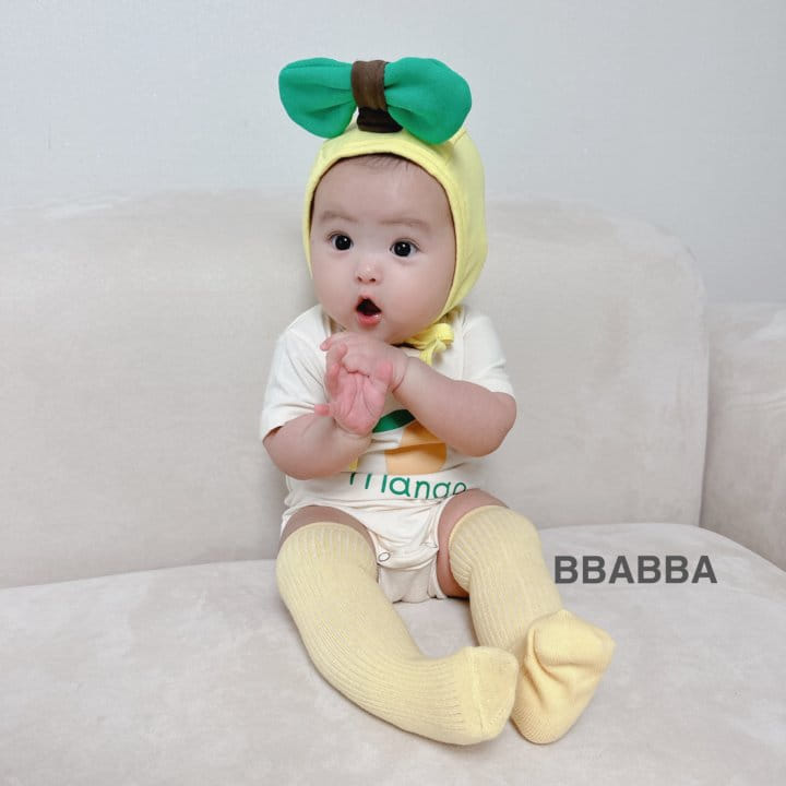 Bbabba - Korean Baby Fashion - #onlinebabyboutique - Mini Mango Body Suit Bonnet Set
