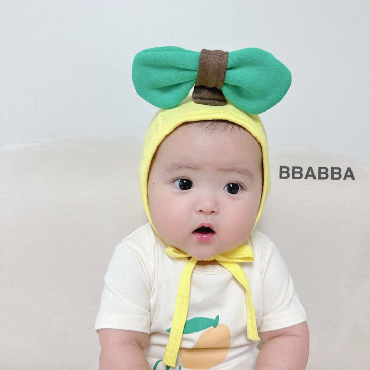 Bbabba - Korean Baby Fashion - #onlinebabyshop - Mini Mango Body Suit Bonnet Set - 2