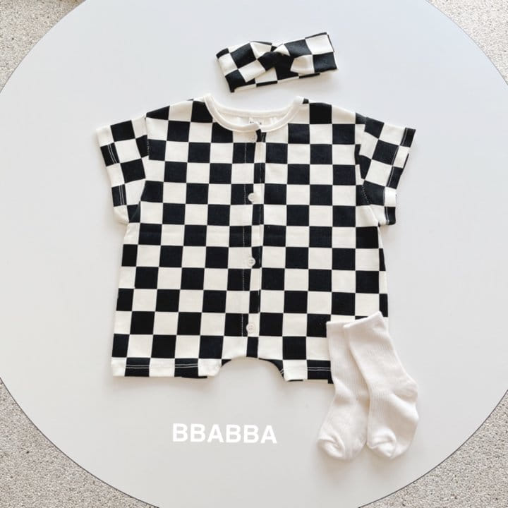 Bbabba - Korean Baby Fashion - #smilingbaby - Chess Long Body Suit Hair Band Set - 5