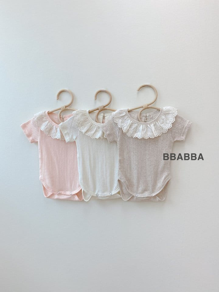 Bbabba - Korean Baby Fashion - #smilingbaby - Frill Eyelet Body Suit