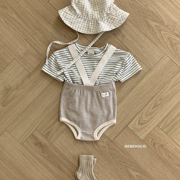 Bebe Holic - Korean Baby Fashion - #babyboutique - Waffle Dungarees Bloomers - 7