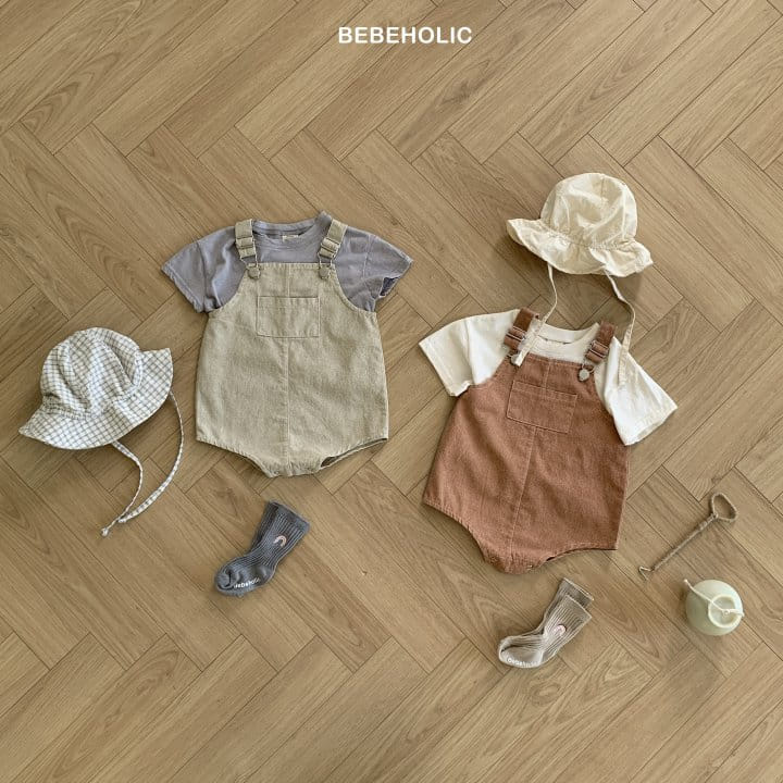 Bebe Holic - Korean Baby Fashion - #babyboutiqueclothing - Pigment Dungarees Body Suit