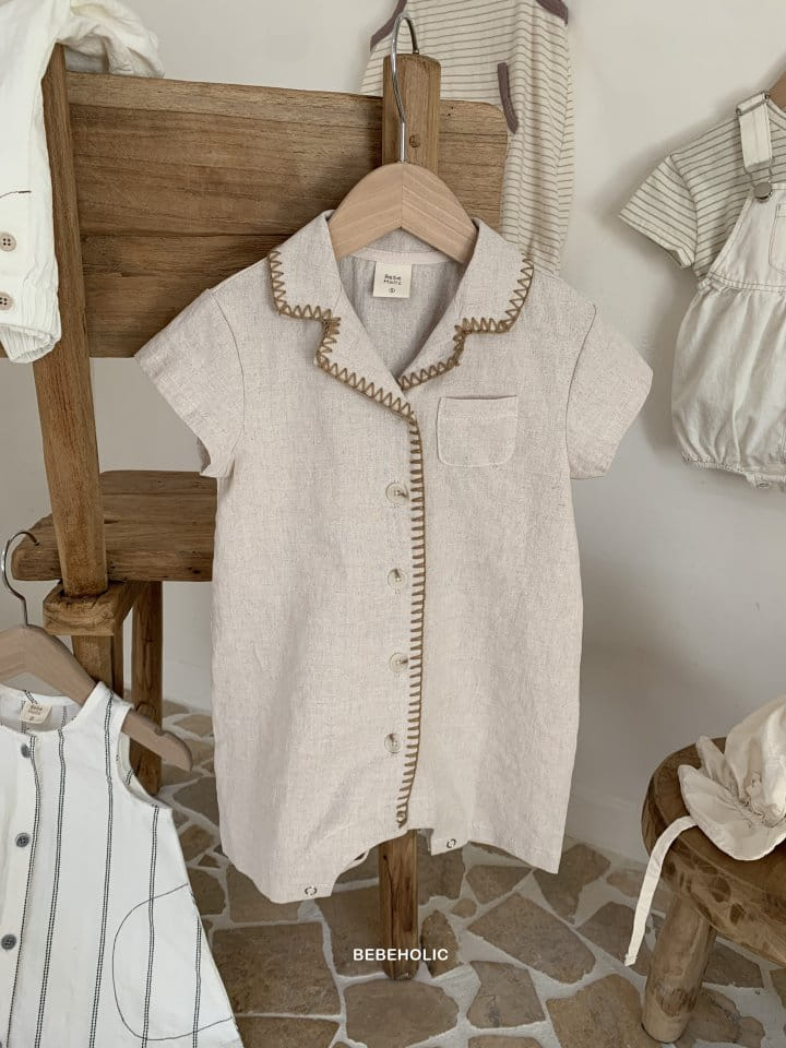 Bebe Holic - Korean Baby Fashion - #babyboutiqueclothing - Mellow Collar Body Suit - 8