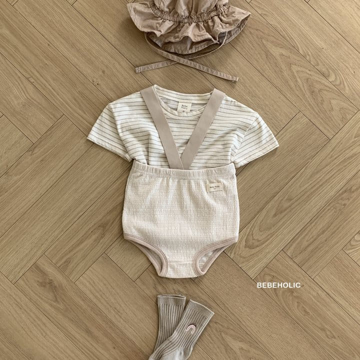 Bebe Holic - Korean Baby Fashion - #babyclothing - Waffle Dungarees Bloomers - 9