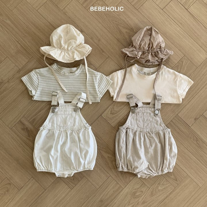 Bebe Holic - Korean Baby Fashion - #babyclothing - Linen Buckle Dungarees - 3