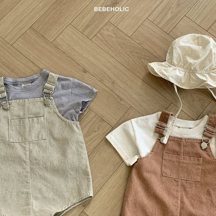 Bebe Holic - Korean Baby Fashion - #babyclothing - Pigment Dungarees Body Suit - 2