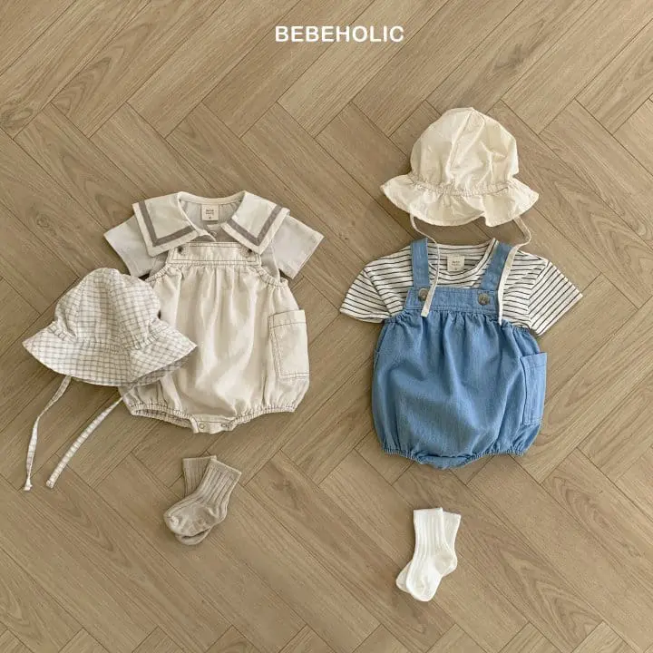 Bebe Holic - Korean Baby Fashion - #babyclothing - Denim Pocket Body Suit