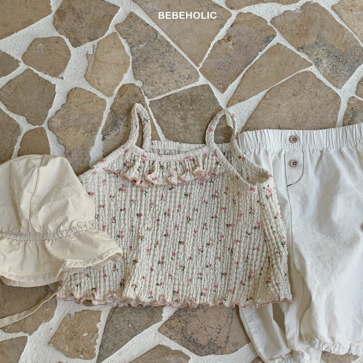 Bebe Holic - Korean Baby Fashion - #babyclothing - Sakura Shirring Sleeveless Tee - 8