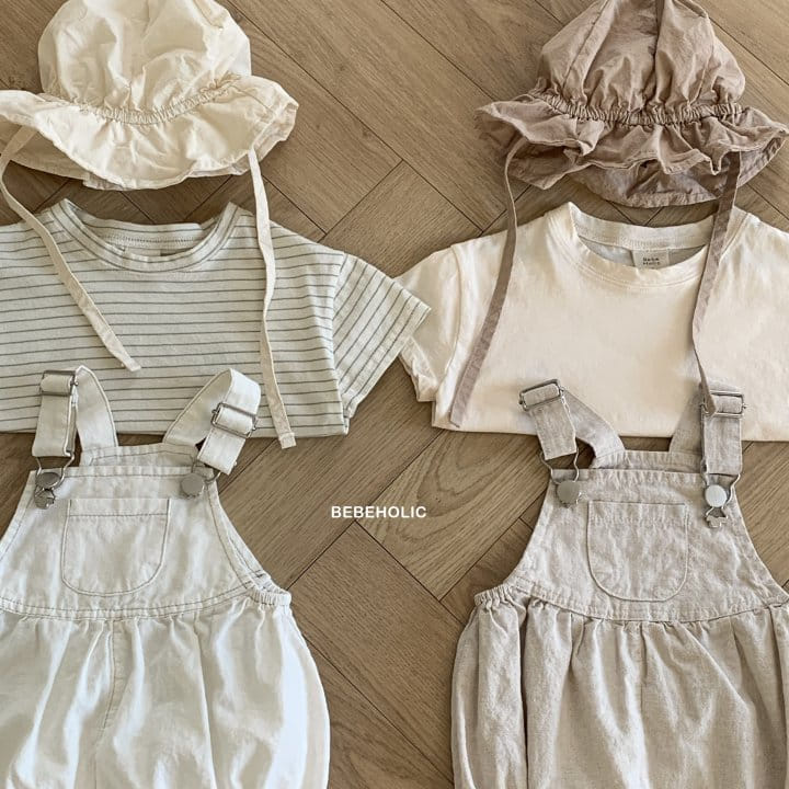 Bebe Holic - Korean Baby Fashion - #babyclothing - Linen Buckle Dungarees - 4