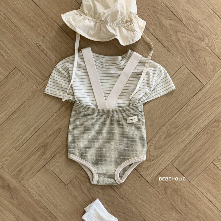 Bebe Holic - Korean Baby Fashion - #babyfever - Waffle Dungarees Bloomers - 11