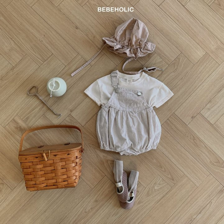 Bebe Holic - Korean Baby Fashion - #babyfever - Linen Buckle Dungarees - 5